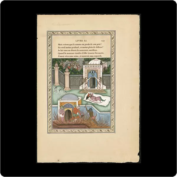 Songe d un habitant du Mogol (The Moguls Dream), 1837-1839. Creator: Imam Bakhsh Lahori