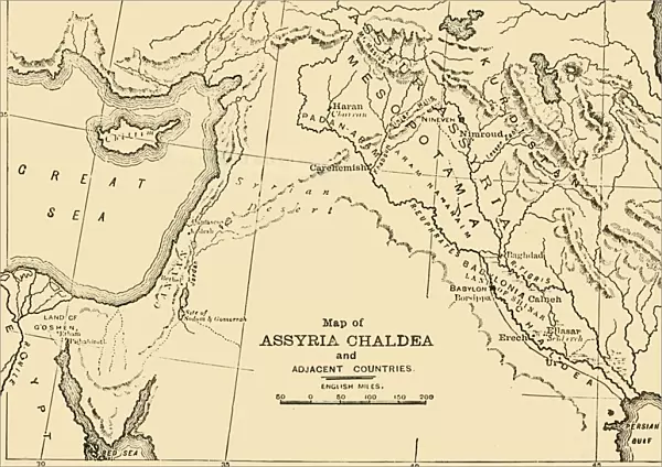 Map of Assyria, Chaldea and Adjacent Countries, 1890. Creator: Unknown