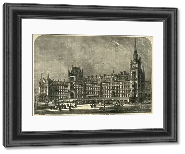 Front of St. Pancras Station and Hotel, c1876. Creator: Unknown