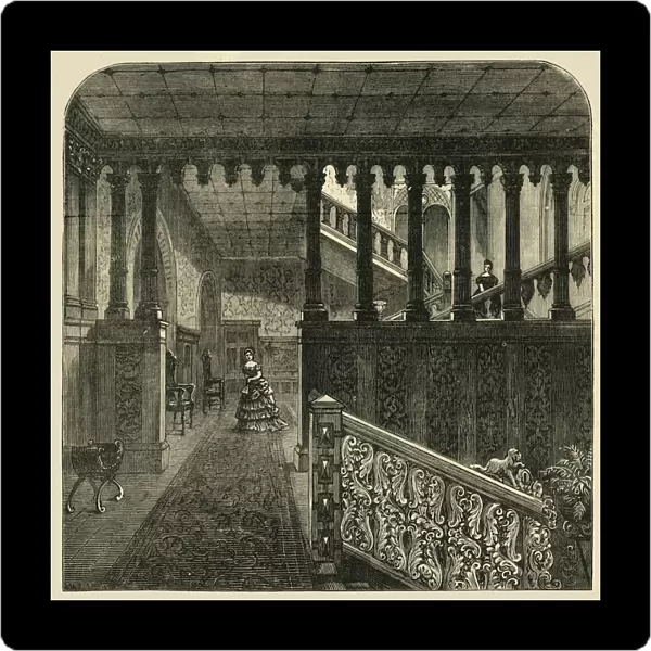 Grand Staircase, Holland House, c1876. Creator: Unknown