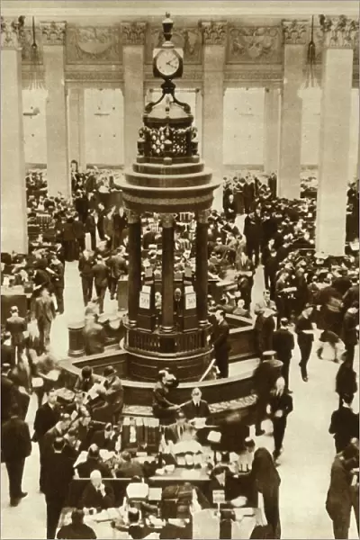 The Lutine Bell in the Underwriting Room at Lloyds of London, 1933, (1935). Creator: Unknown
