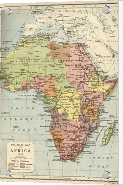 Political Map of Africa, 1914, (1920). Creator: John Bartholomew & Son