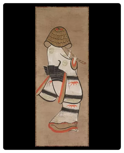 Woman as an Itinerant Monk: Onna Komuso (Otsu-e), late 1600s-early 1700s. Creator: Unknown