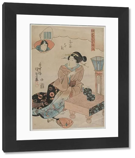 Woman Preparing to Play Go. Creator: Utagawa Kunisada (Japanese, 1786-1865)