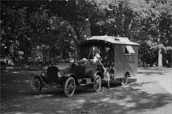 1921 Ford Model T with caravan. Creator: Unknown
