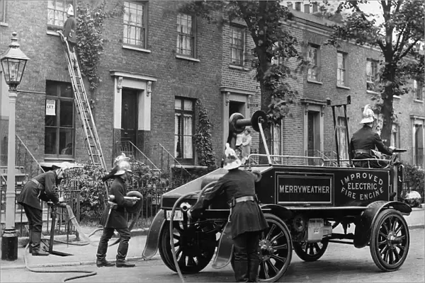 1900 Merryweather Electric Fire Engine. Creator: Unknown