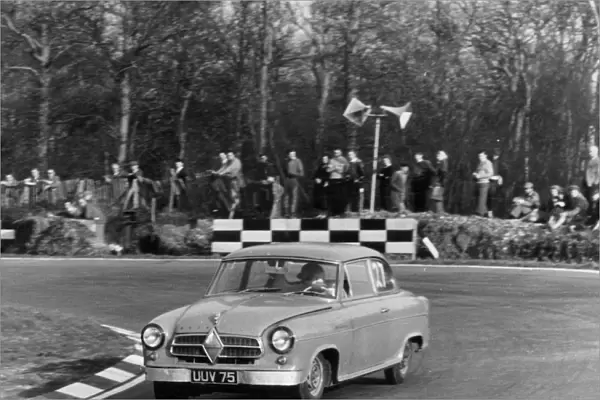 1959 Borgward, Bill Blydenstein at Brands Hatch. Creator: Unknown