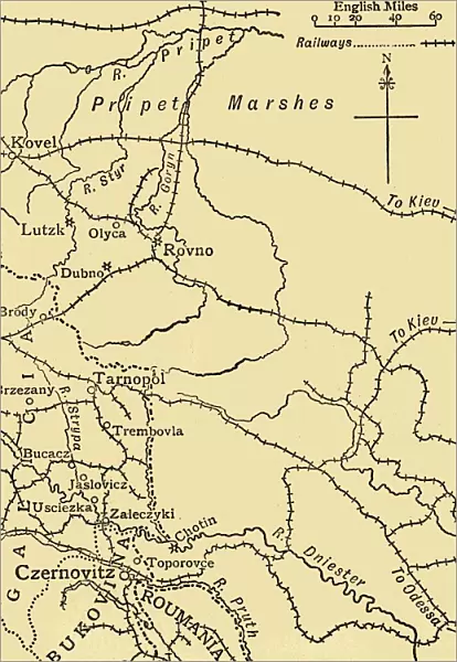 Map illustrating General Ivanoffs operations... First World War, 1915, (c1920)