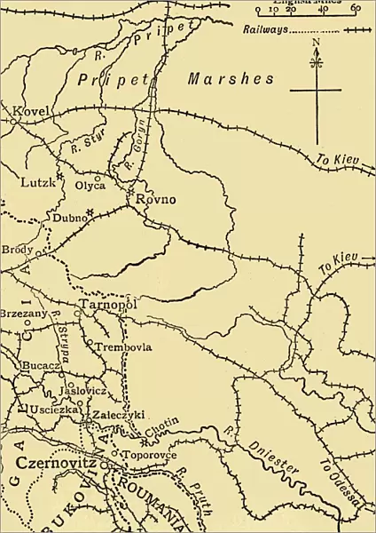 Map illustrating General Ivanoffs operations... First World War, 1915, (c1920)