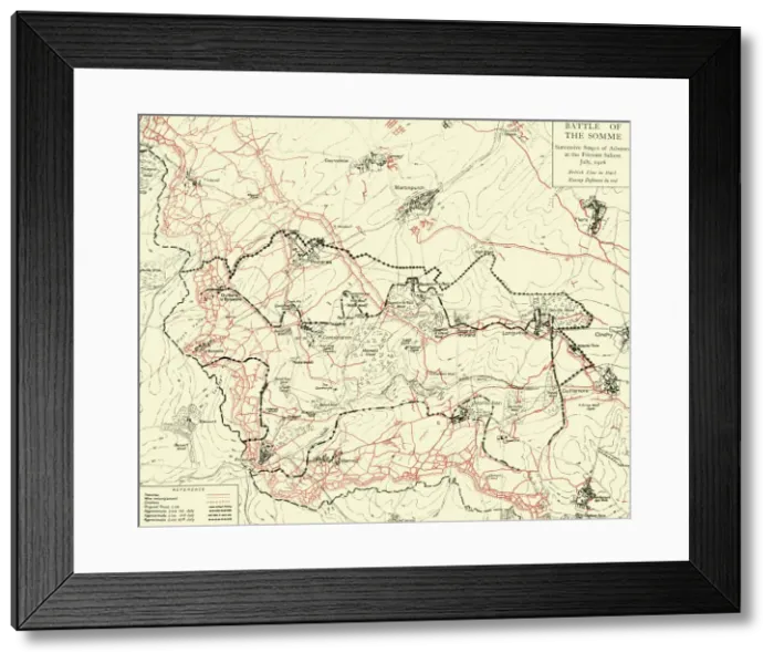 Framed Print : Battle of the Somme, First World War Print (c1920) Framed Print : Battle of the Somme, First World War Print (c1920)