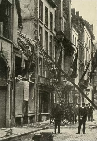 Bomb damage in Antwerp, Belgium, First World War, 1914, (c1920). Creator: Unknown