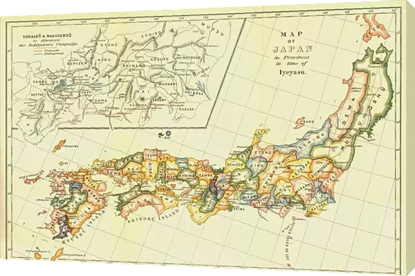 Map of Japan in Provinces in time of Iyeyasu, 1903. Creator: Unknown