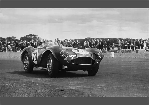 Aston Martin DB3S, racing at Chaterhall 1955. Creator: Unknown