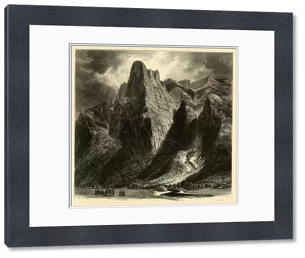 Sentinel Rock and Fall, 1872. Creator: W. H. Morse