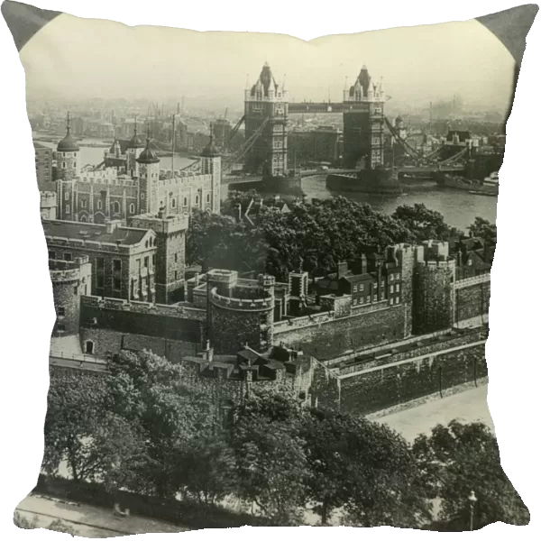 The Tower of London and the Tower Bridge, London, England, c1930s. Creator: Unknown