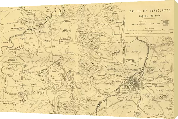 Map of the Battle of Gravelotte, 18 August 1870, (c1872). Creator: R. Walker