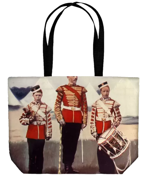Drum-Major and Drummers, Coldstream Guards, 1900. Creator: Gregory & Co