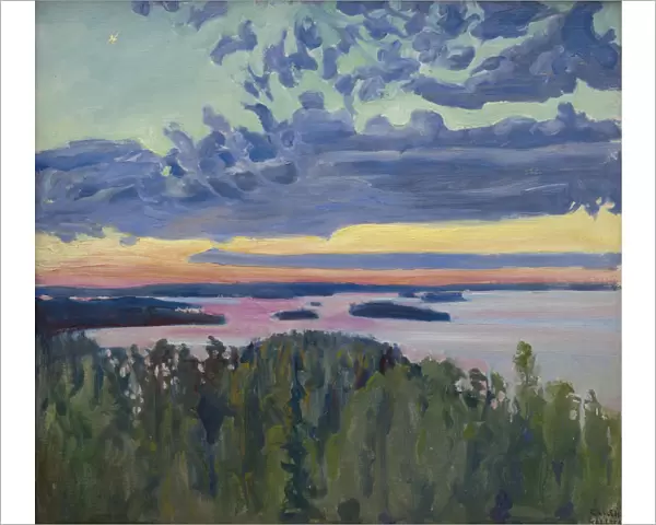 Sunset over a Lake. Creator: Gallen-Kallela, Akseli (1865-1931)