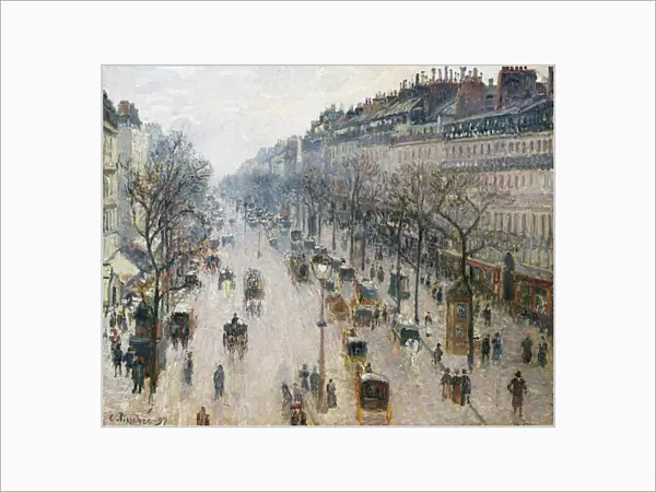 The Boulevard Montmartre on a Winter Morning, 1897. Creator: Camille Pissarro