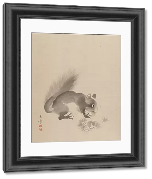 Squirrel Eating Chestnuts, 1887-92. Creator: Gyokusho Kawabata