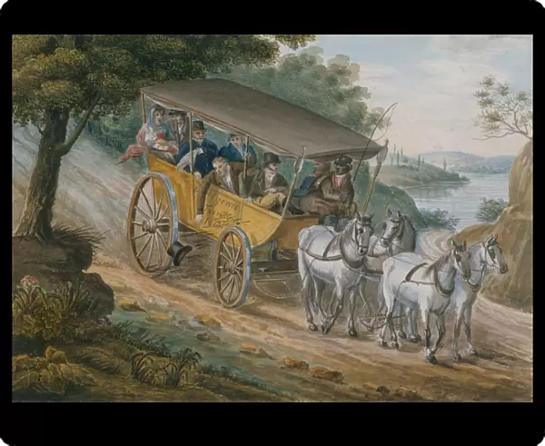Travel by Stagecoach Near Trenton, New Jersey, 1811-ca. 1813. Creator: Pavel Petrovic Svin in