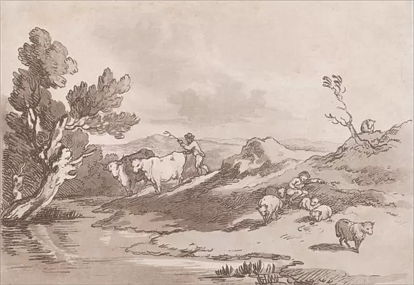 Landscape with a Figure Herding Cattle to Water, May 21, 1789. May 21, 1789