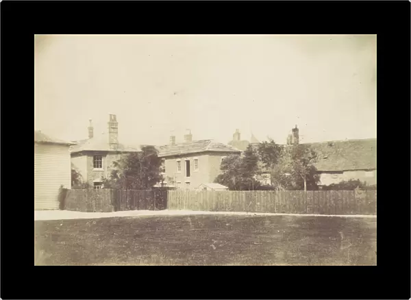 Compound of Buildings Surrounded by Fence, 1850s. Creator: Unknown