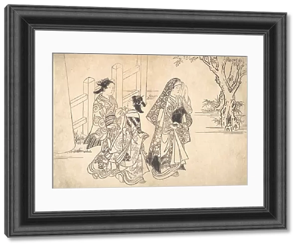 A Courtesan Followed by Two Girl Attendants, ca. 1690-1751. Creator: Nishikawa Sukenobu