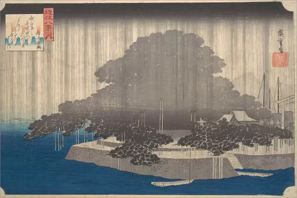 Evening Rain on the Karasaki Pine. Creator: Ando Hiroshige