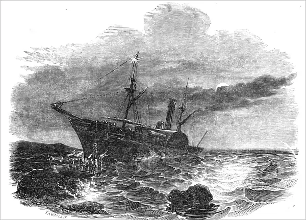 Wreck of the Windsor Castle steamer, 1844. Creator: Ebenezer Landells
