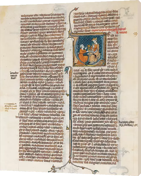 Manuscript Leaf with Opening of The Book of Nehemias, from a Bible, French, ca. 1280-1300