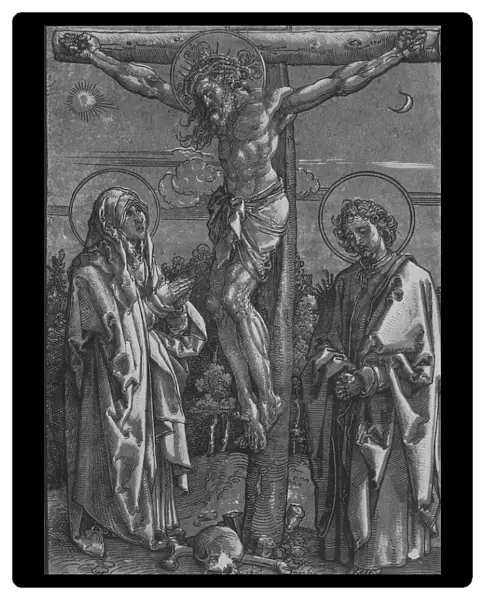 Christ on the Cross with the Virgin and Saint John, 1500-1550. Creator: Dürer-School