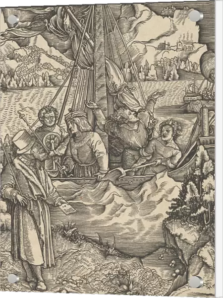 Unfalo Endangering Theuerdancks Ship, from Theuerdanck, 1517
