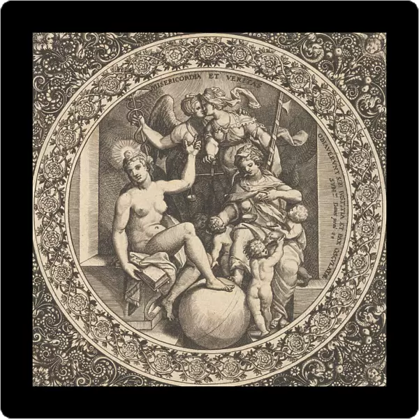 Scene with Misericordia and Veritas in a Circle at Center, 1580-1600