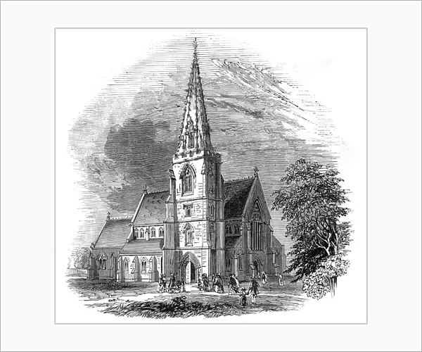New church at Swindon, on the Great Western Railway, 1845. Creator: Unknown