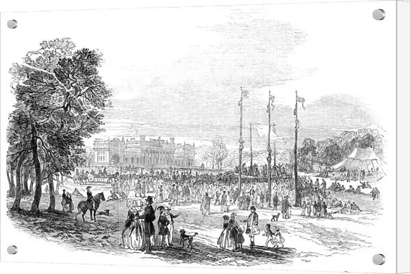 Rustic sports in the Park - north view of Harewood House, 1845. Creator: Unknown
