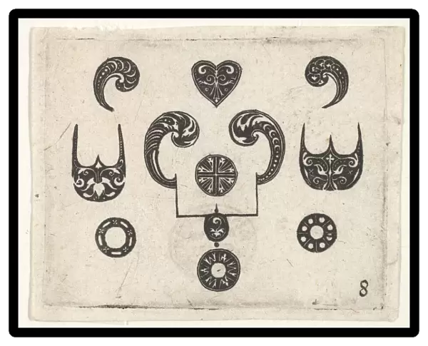 Blackwork Print with Various Motifs, ca. 1620. Creator: Claes Jansz Visscher