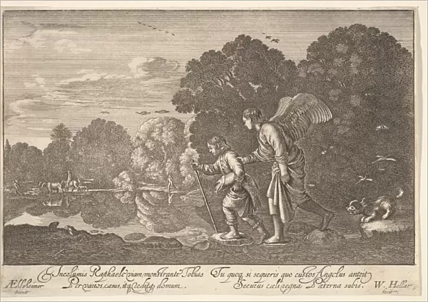 Tobias and the angel, 1644-52. Creator: Wenceslaus Hollar