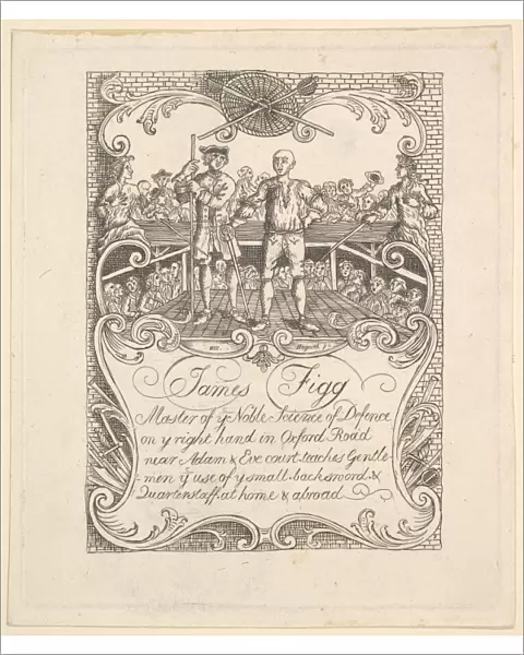 Trade card for James Figg, 1790s. Creator: Unknown
