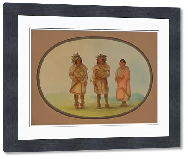 Three Peoria Indians, 1861  /  1869. Creator: George Catlin