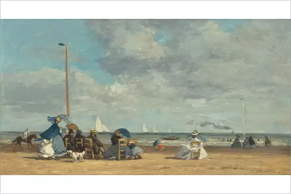 Beach at Trouville, 1864  /  1865. Creator: Eugene Louis Boudin