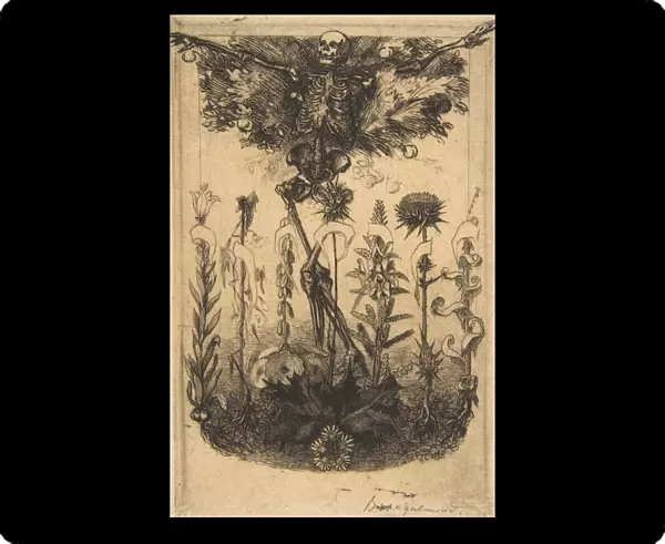 Frontispiece for 'Les Fleurs du Mal', 1857. Creator: Felix Bracquemond