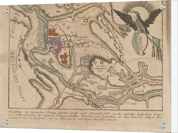 Plan of the siege of the Turkish fortress of Bender by the Russian army in November 1789