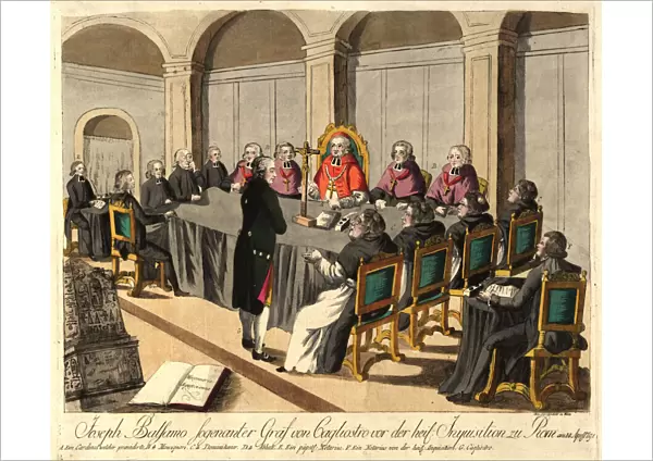 Joseph Balsamo, comte de Cagliostro, before the Inquisition in Rome on April 14, 1791