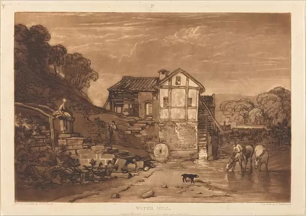 Water Mill, published 1812. Creator: JMW Turner