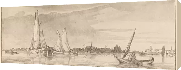 River with Town, 1775. Creator: Bernhard Schreuder