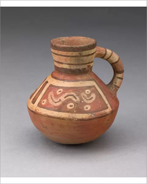 Miniature Handled Bottle with Abstract Motifs, A. D. 600  /  1000. Creator: Unknown