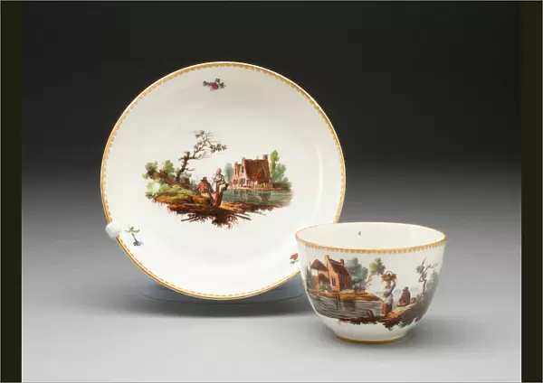 Cup and Saucer, Oude Amstel, 18th century. Creator: Amstel Porcelain Factory