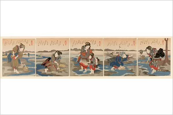 Low Tide at Susaki - A Set of Five (Shiohi goban no uchi), c. 1828  /  30