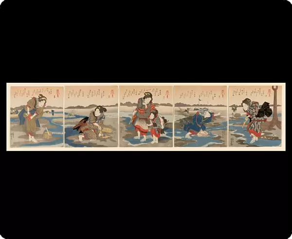 Low Tide at Susaki - A Set of Five (Shiohi goban no uchi), c. 1828  /  30
